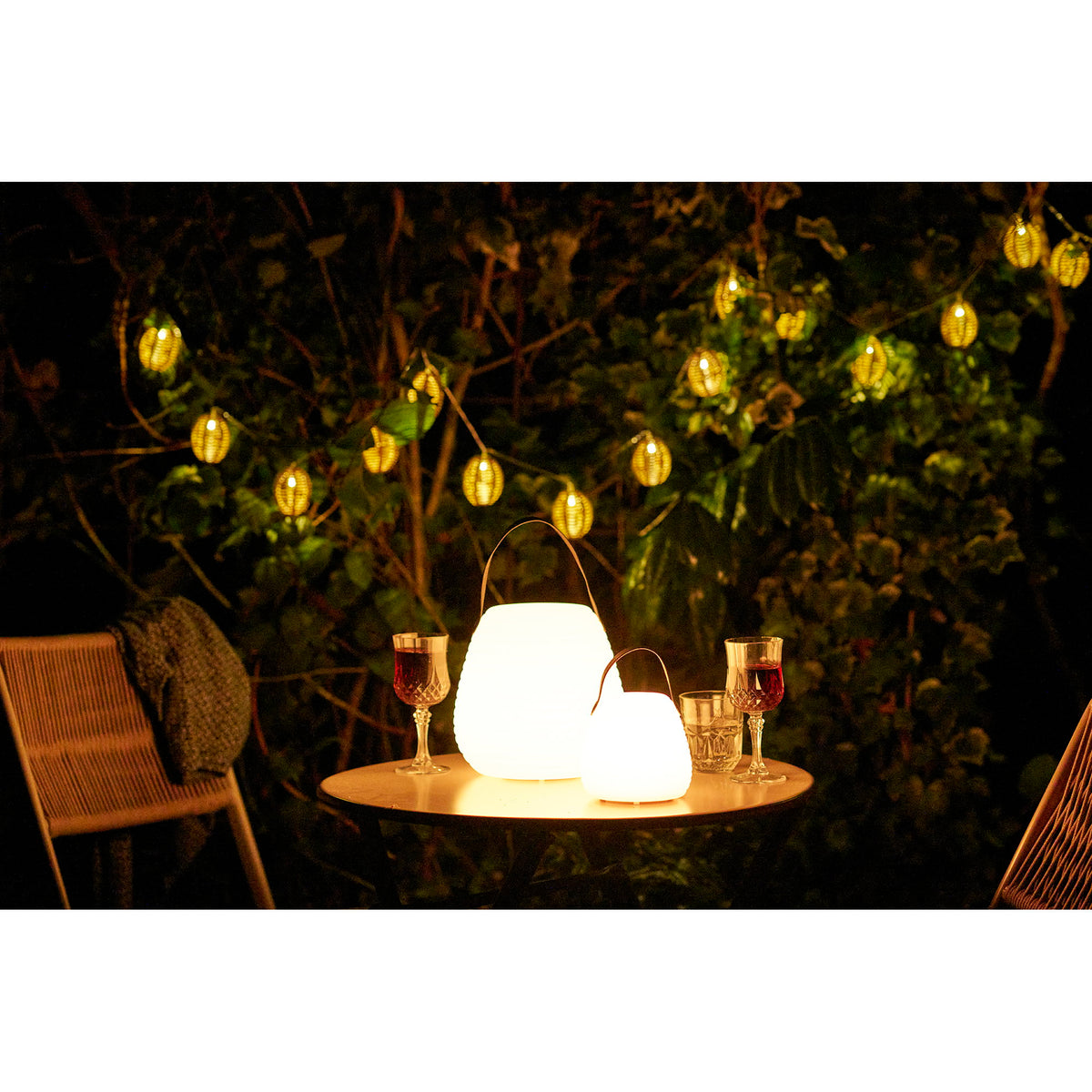 Karl LED-Leuchte, akkubetrieben – Weiß, 13 × 13 × 12 cm – Ansicht 9