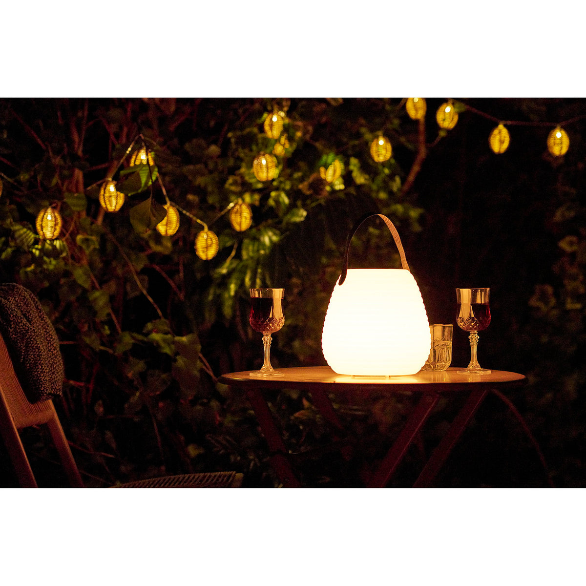 Karl LED-Leuchte, akkubetrieben – Weiß, 20,5 × 21 × 21 cm – Ansicht 10