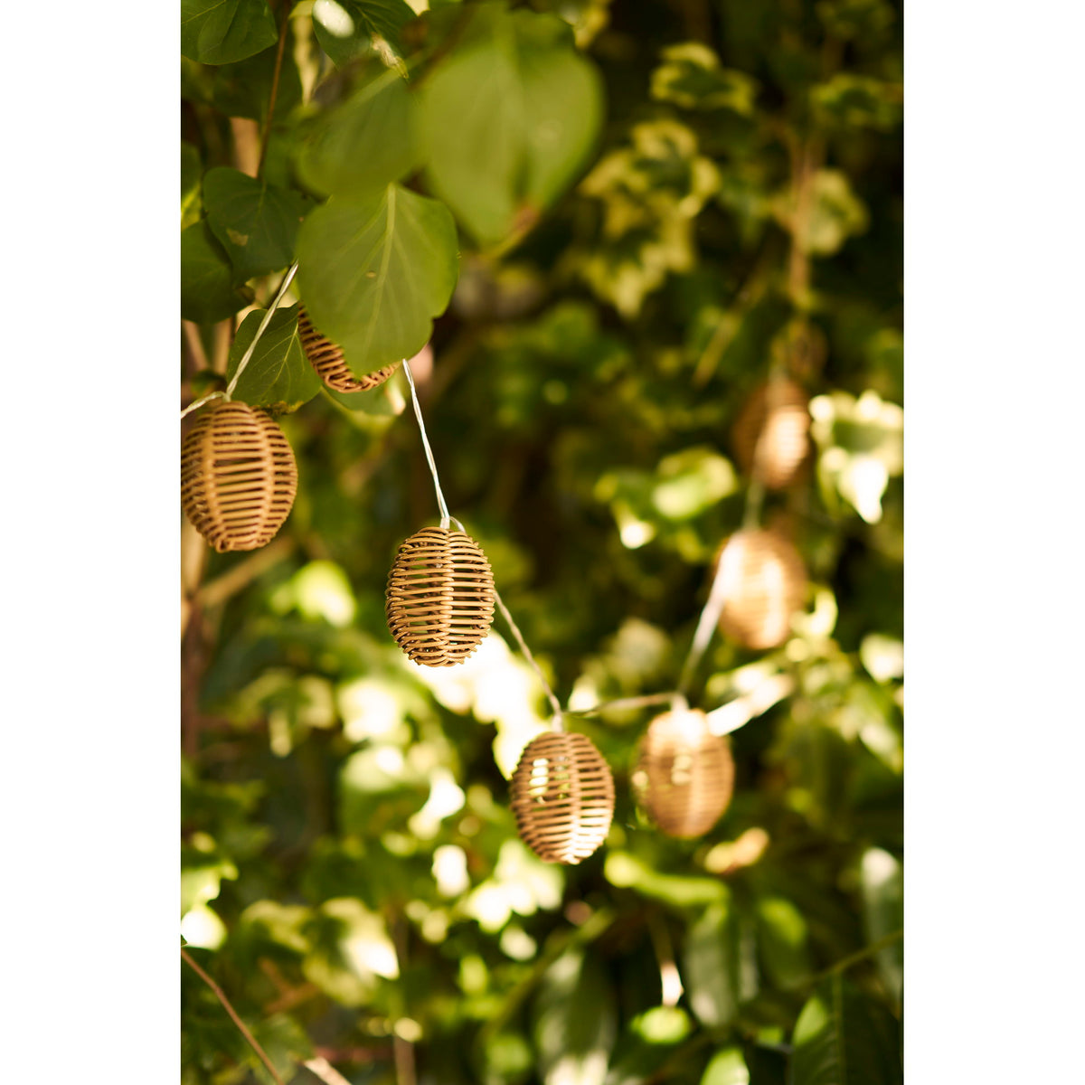 Lenz LED-Lichterkette – Polyrattan/Metall Natur/Schwarz – Ansicht 9
