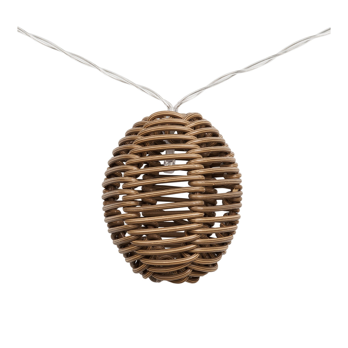 Lenz LED-Lichterkette – Polyrattan/Metall Natur/Schwarz – Ansicht 3