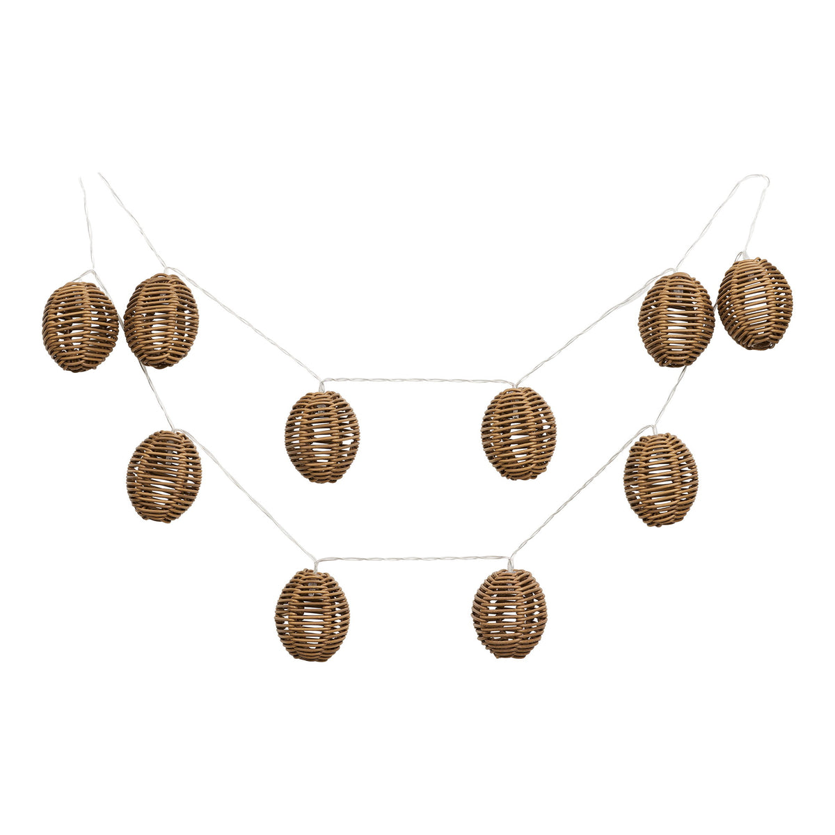 Lenz LED-Lichterkette – Polyrattan/Metall Natur/Schwarz von Luiva Living