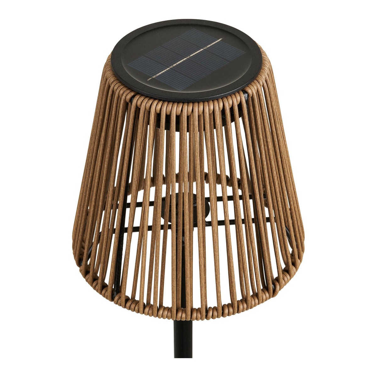 Kim Solarleuchte, akkubetrieben – Polyrattan/Metall Braun/Schwarz – Ansicht 2