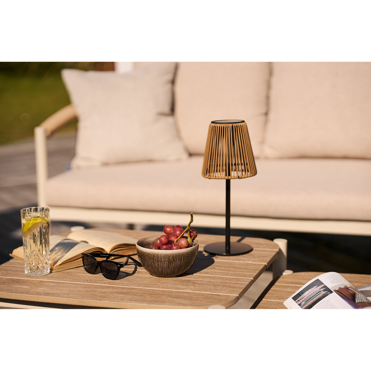 Kim Solarleuchte, akkubetrieben – Polyrattan/Metall Braun/Schwarz – Ansicht 8