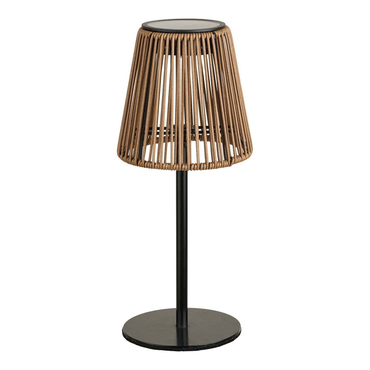 Kim Solarleuchte, akkubetrieben – Polyrattan/Metall Braun/Schwarz von Luiva Living