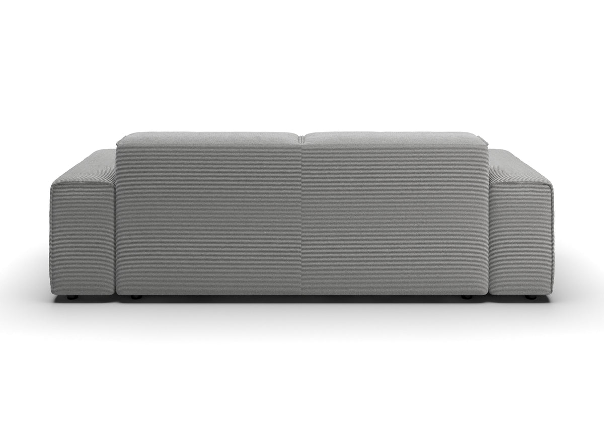 Lund 2,5-Sitzer-Sofa in Feincord Grau – Rückansicht