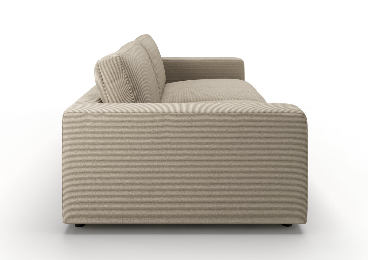 Skagen 3-Sitzer-Sofa in Feincord Sand – Seitenansicht