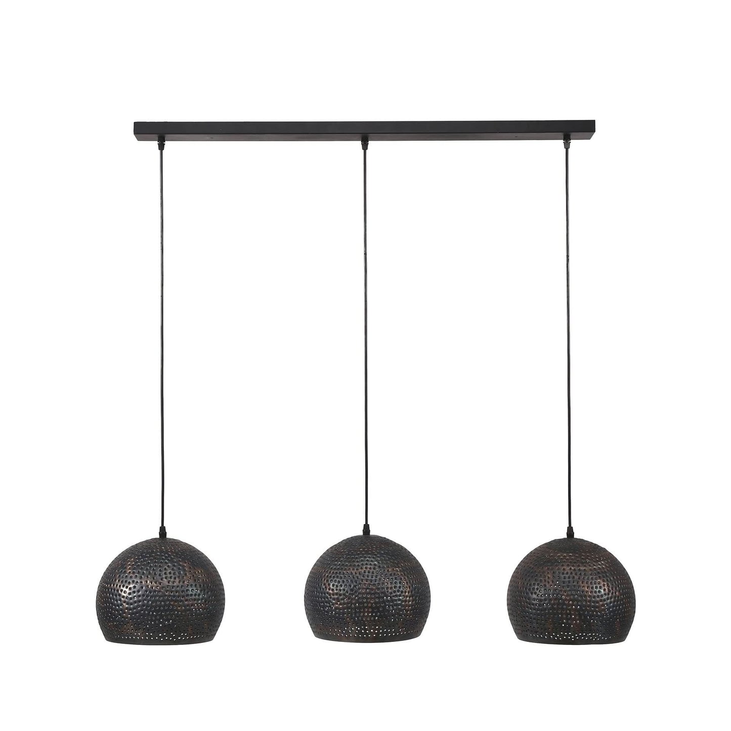 Hängelampe 3xØ25 Punsch Kugel/Schwarz-braun