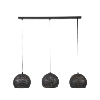 Hängelampe 3xØ25 Punsch Kugel/Schwarz-braun