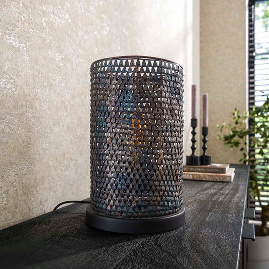 Tischleuchte armor tube / Schwarz-braun