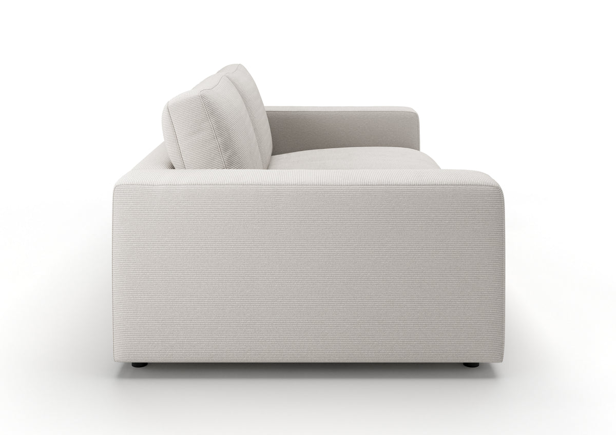 Skagen 2-Sitzer-Sofa in Feincord Weiß – Seitenansicht