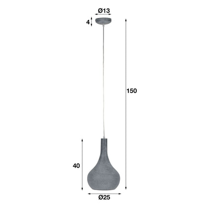 Hängelampe 1L industry concrete Kegel/Schwarz-braun