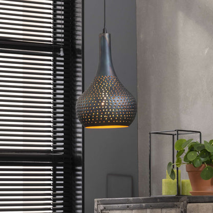 Hängelampe 1L industry concrete Kegel/Schwarz-braun