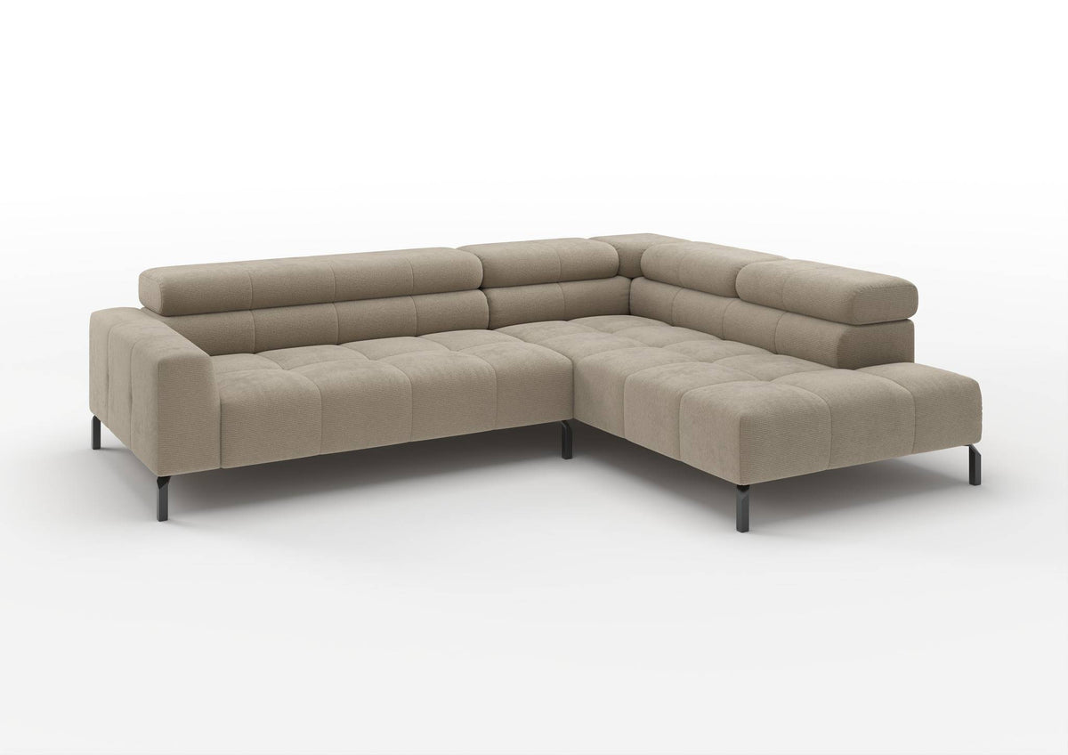 Kalmar Ecksofa in L-Form in Feincord Sand, Ecke rechts