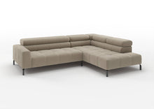 Kalmar Ecksofa in L-Form in Feincord Sand, Ecke rechts