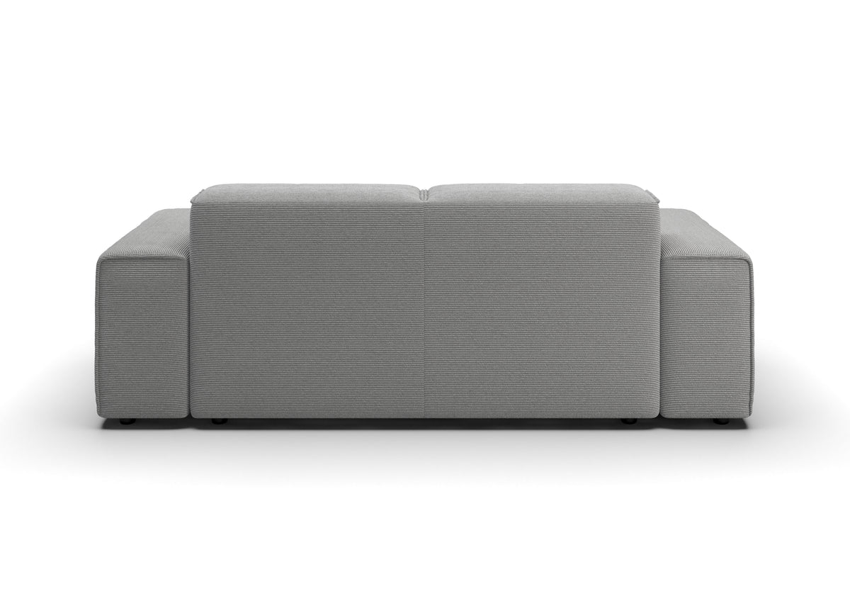 Lund 2-Sitzer-Sofa in Feincord Grau – Rückansicht
