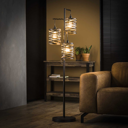 Stehlampe 3L Spindel  / Slate grey