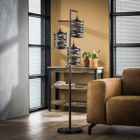 Stehlampe 3L Spindel  / Slate grey