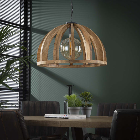 Hängeleuchte Ç?60 gebogene Holzstangen / NatÇ¬rliche feste Mango / Massiv mango naturel