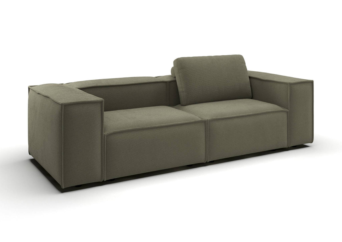 Bergen 2-Sitzer-Sofa kompakt in Feincord Oliv