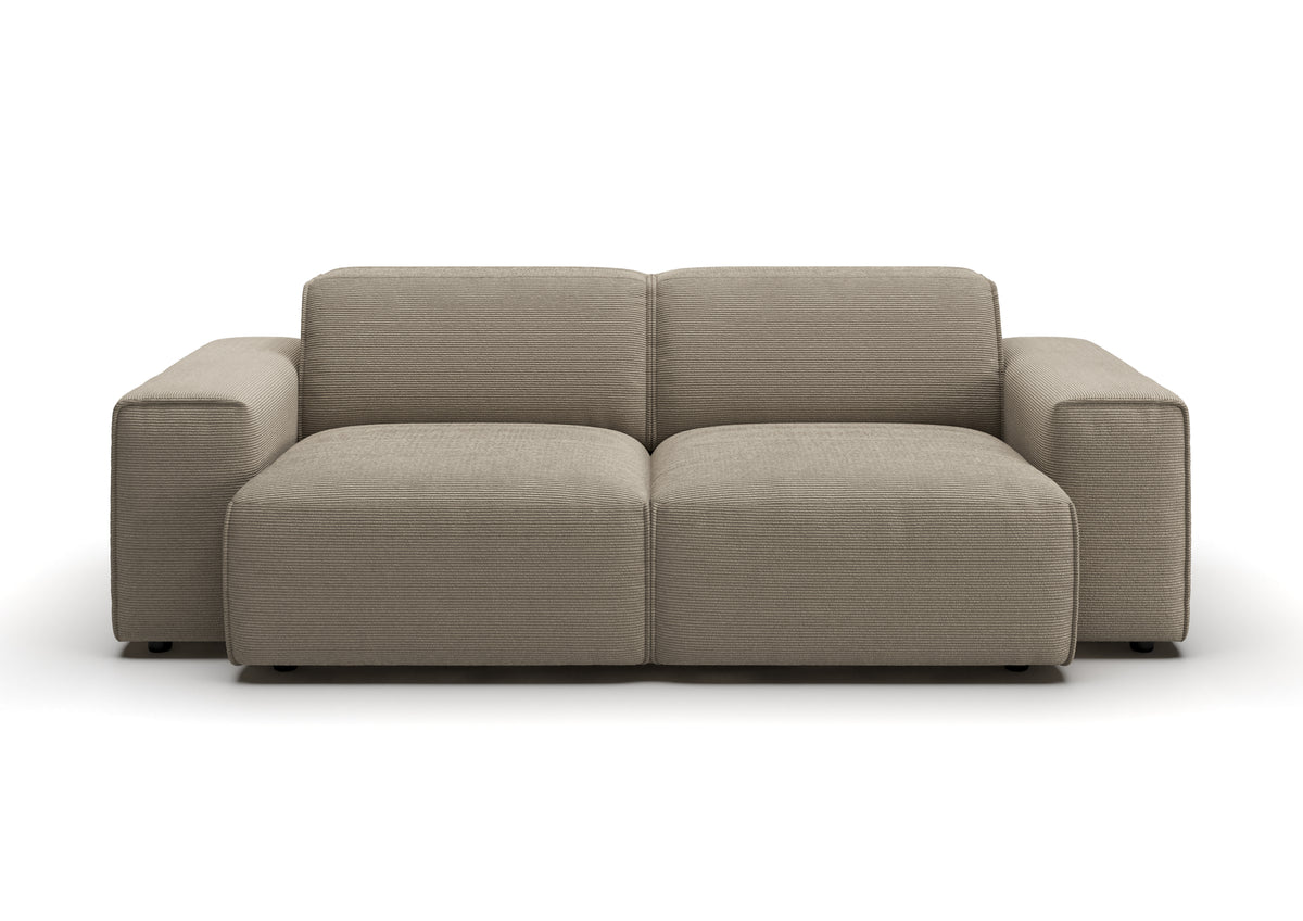Lund 2,5-Sitzer-Sofa in Feincord Sand – Ansicht von vorn