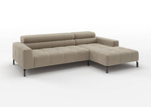Kalmar Ecksofa mit Longchair in Feincord Sand, Longchair rechts