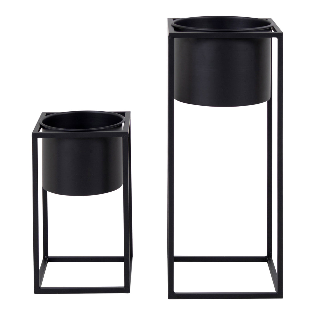 Ebbe Übertopf 2er-Set – Stahl Schwarz von Luiva Living