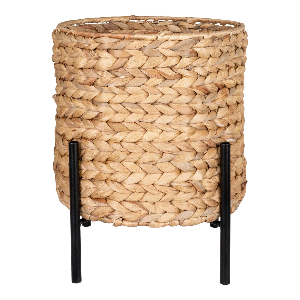 Romina Übertopf – Wasserhyazinthe Schwarz/Natur, ø 26,5 × 29 cm von Luiva Living
