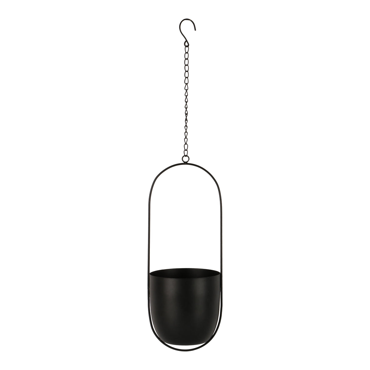 Kea Übertopf zum Aufhängen – Metall Schwarz, 15,5 × 14,5 × 37,5 cm von Luiva Living