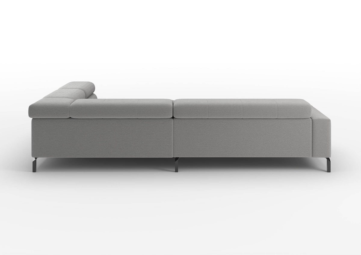 Kalmar Ecksofa in L-Form groß in Feincord Grau, Ecke rechts – Rückansicht