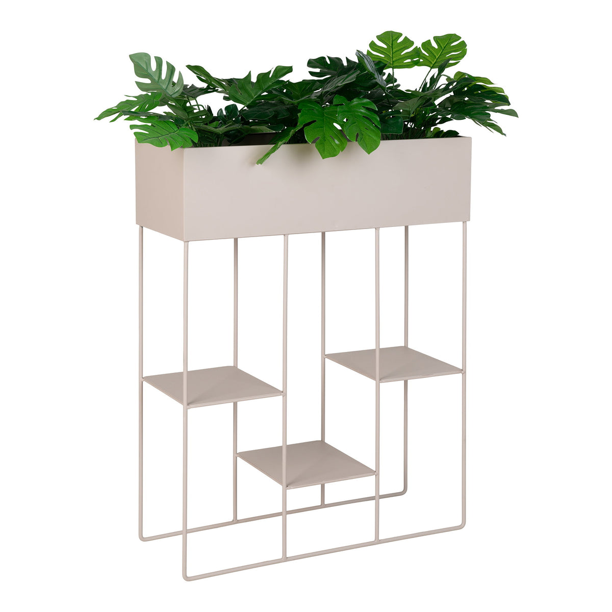 Aske Pflanzenregal mit 3 Ablagen – Stahl Sand, 25 × 60 × 80 cm – Ansicht 4