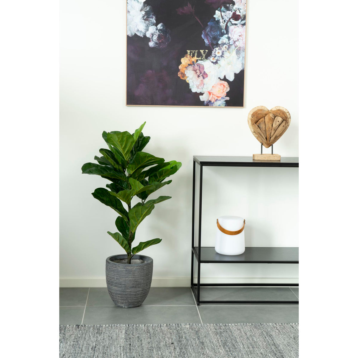 Kunstpflanze Geigenfeige – Grün, H 100 cm – Ansicht 3