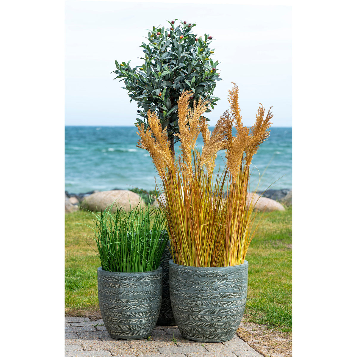 Kunstpflanze Sorghum-Gras – Natur, H 110 cm – Ansicht 8