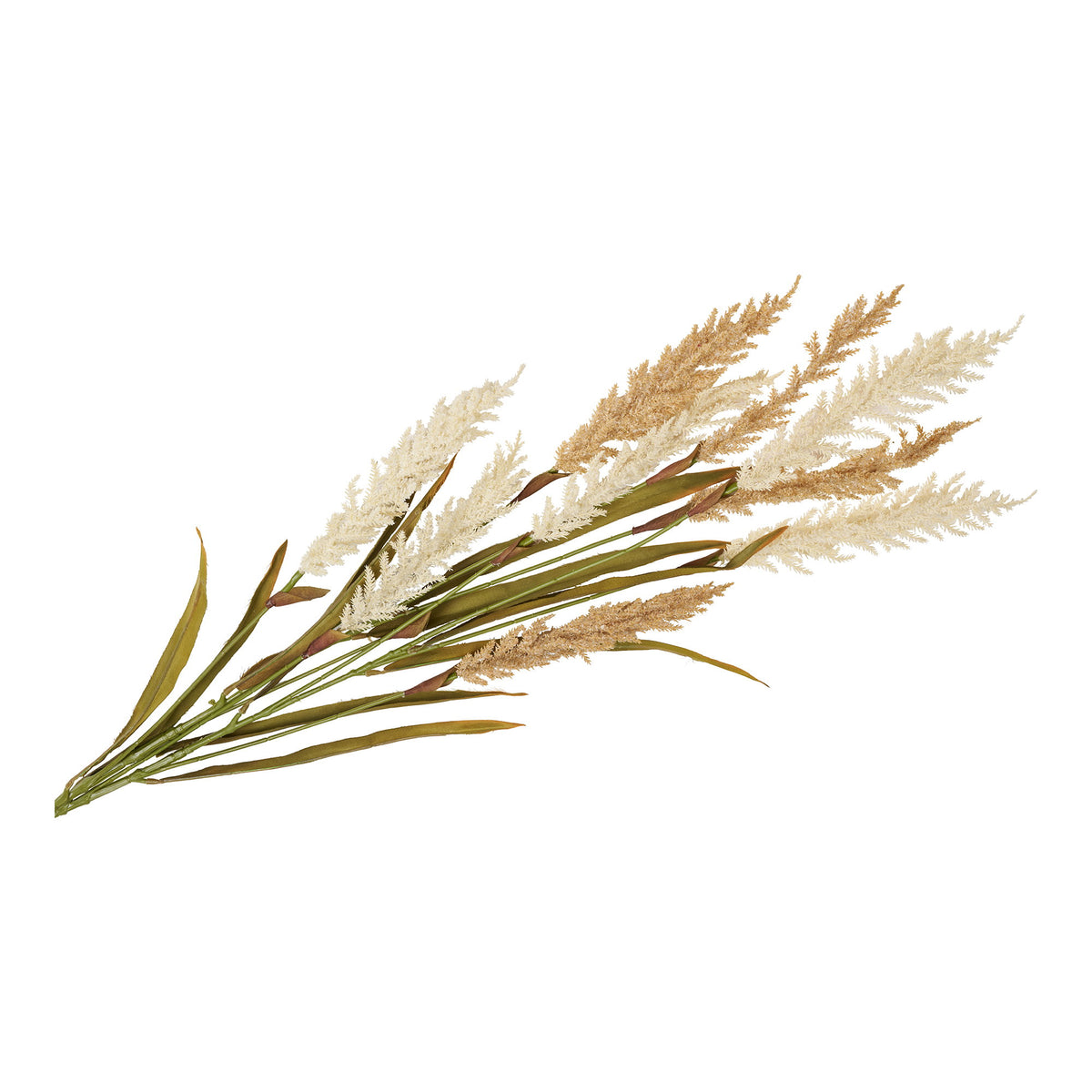 Kunstpflanze Ziergras 2er-Set – Beige/Sand, H 130 cm von Luiva Living