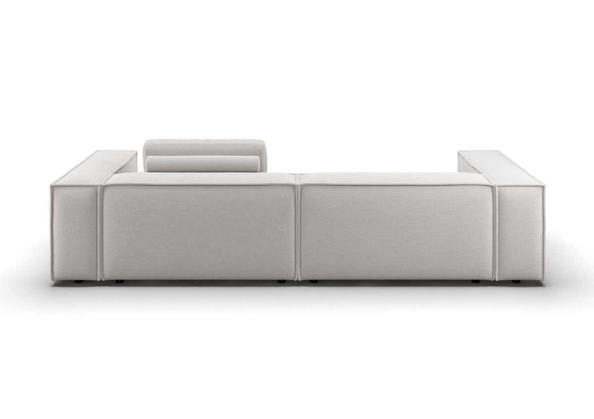 Bergen 3-Sitzer-Sofa in Feincord Weiß – Rückansicht