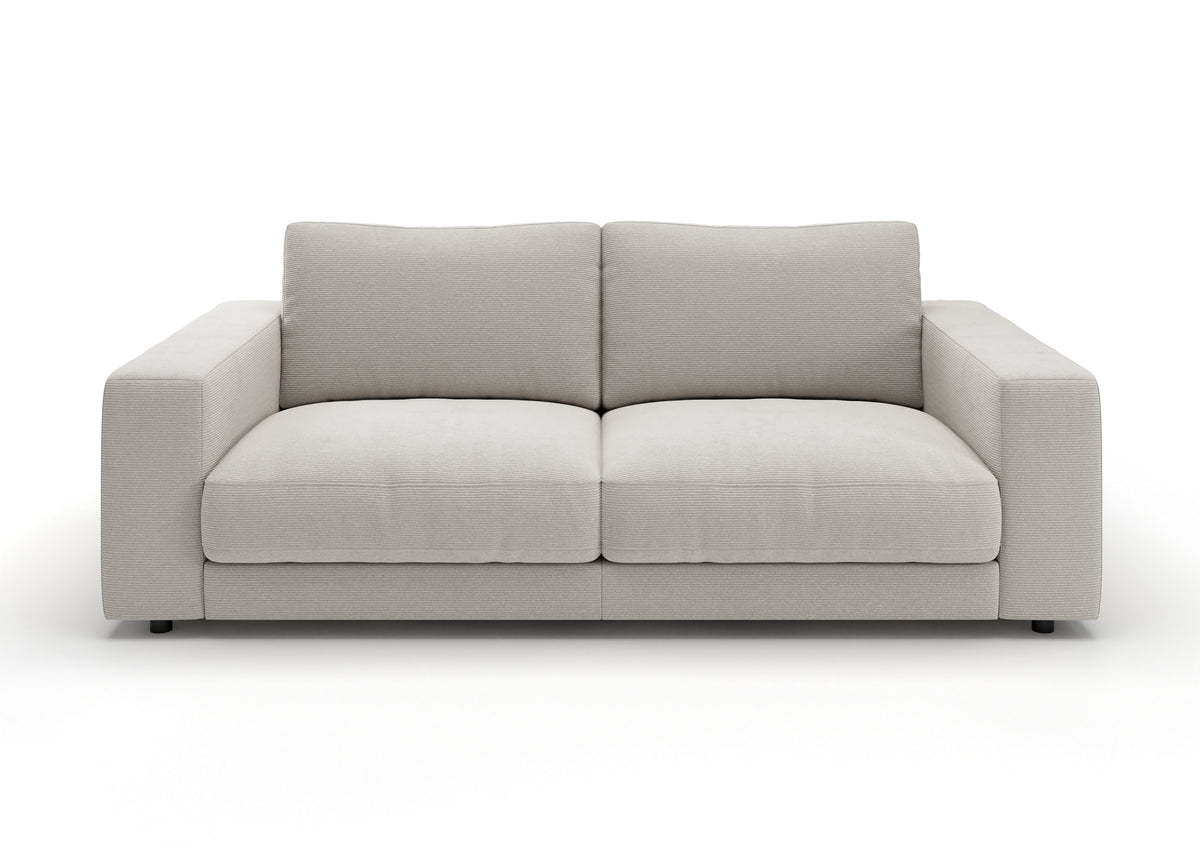 Skagen 2-Sitzer-Sofa in Feincord Weiß – Ansicht von vorn