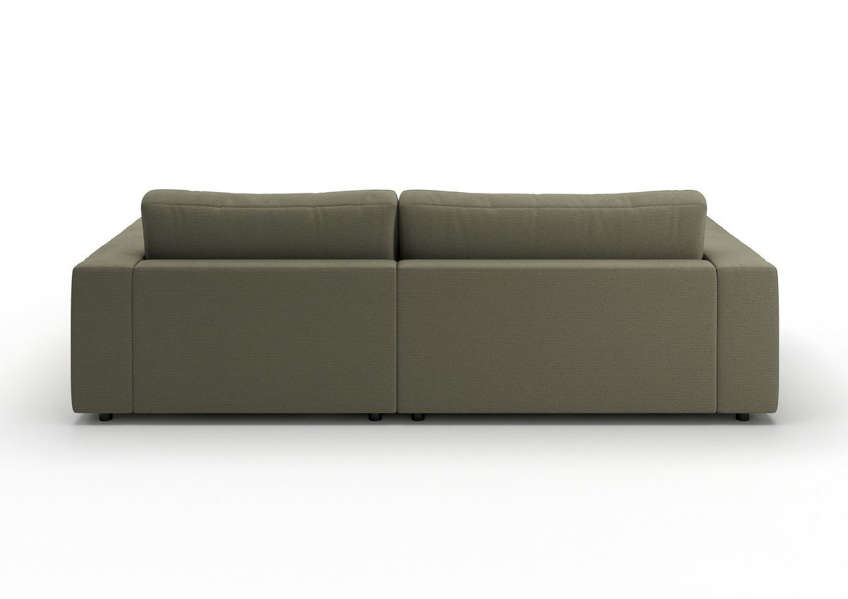 Skagen Ecksofa mit Longchair in Feincord Oliv, Longchair rechts – Rückansicht