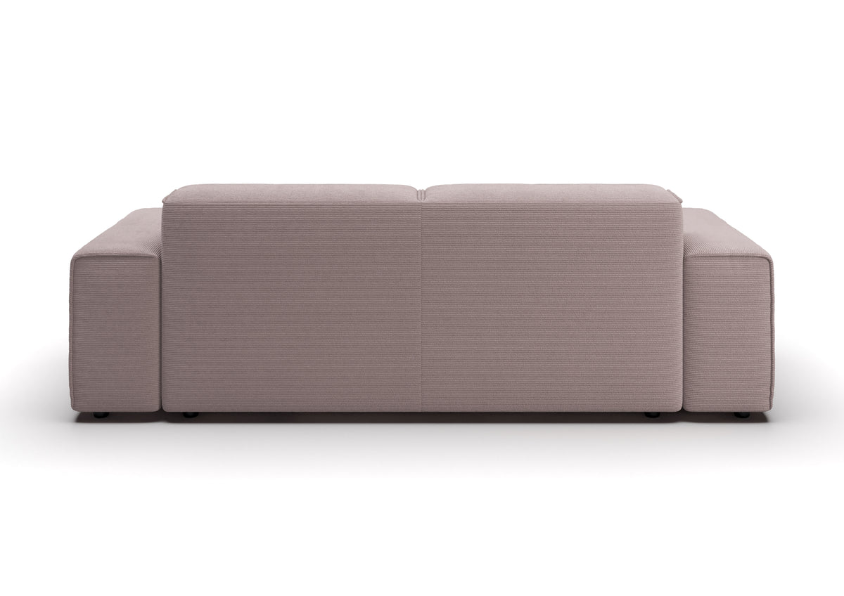 Lund 2,5-Sitzer-Sofa in Feincord Altrosa – Rückansicht