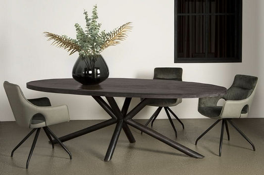 Esstisch Mango Oval Black 240x100 cm
