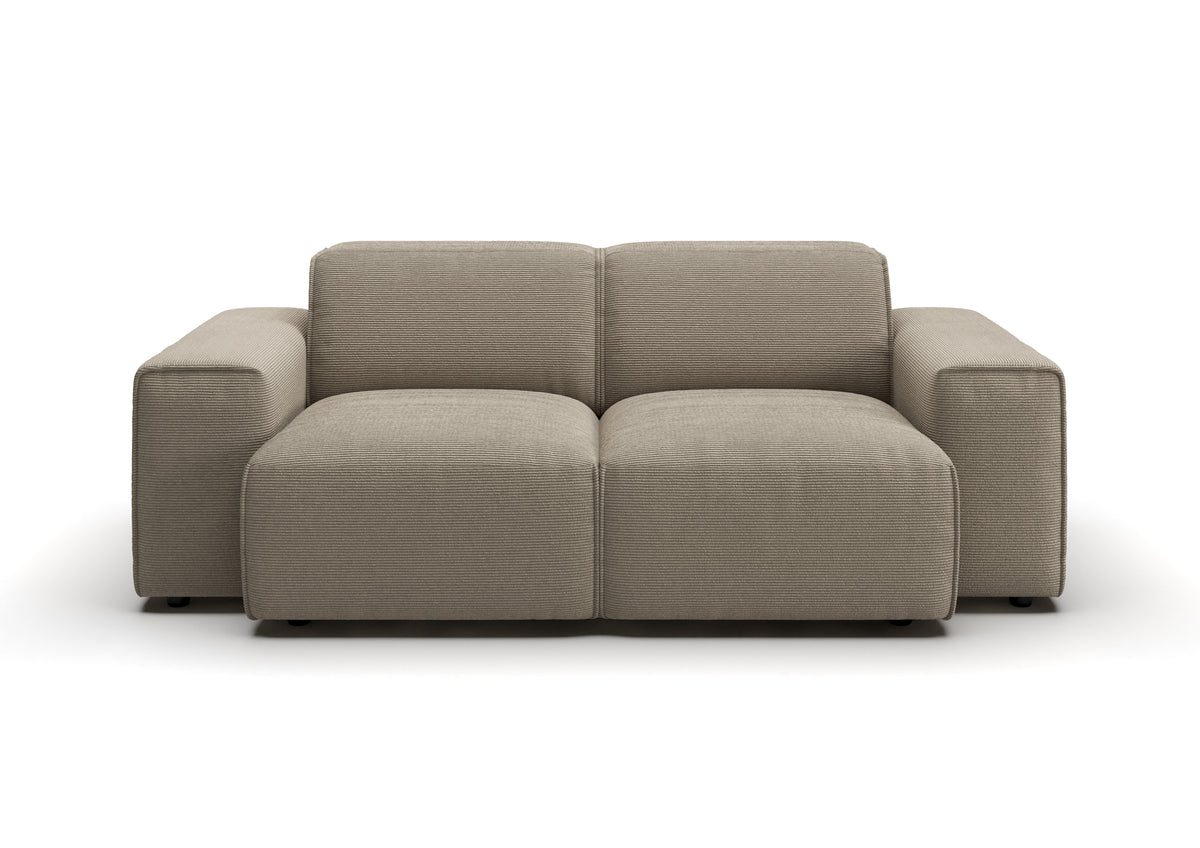 Lund 2-Sitzer-Sofa in Feincord Sand – Ansicht von vorn