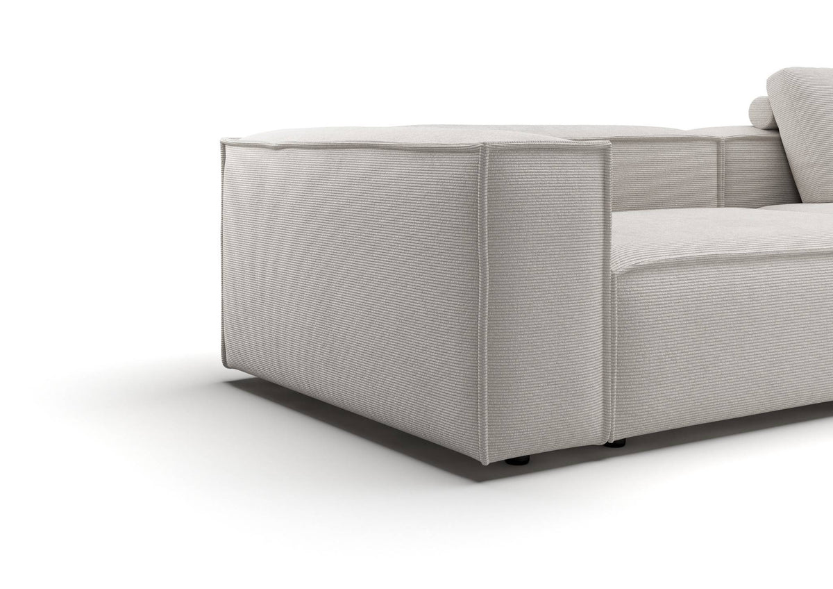 Bergen 3-Sitzer-Sofa in Feincord Weiß – Detail Armlehne