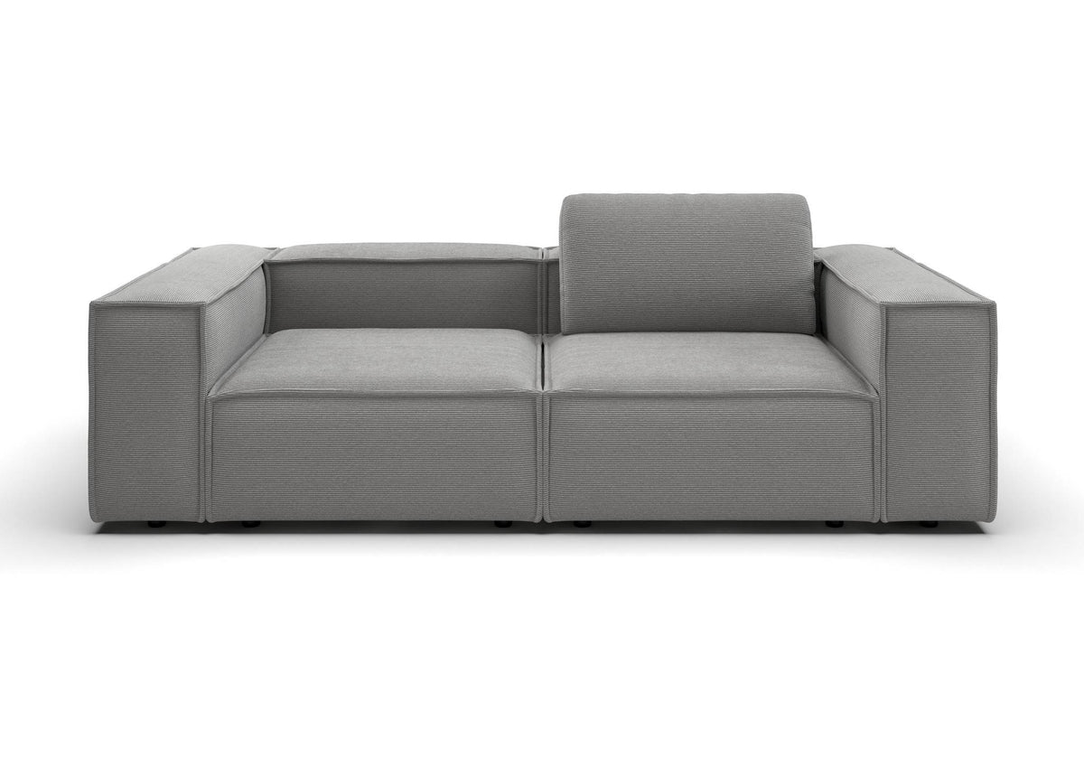 Bergen 2-Sitzer-Sofa in Feincord Grau – Ansicht von vorn