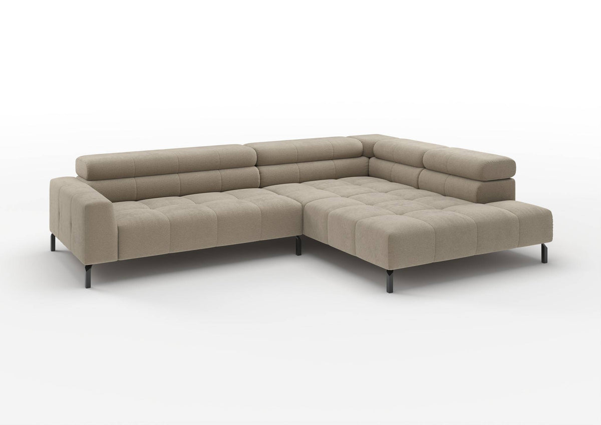 Kalmar Ecksofa in L-Form groß in Feincord Sand, Ecke rechts