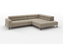 Kalmar Ecksofa in L-Form groß in Feincord Sand, Ecke rechts
