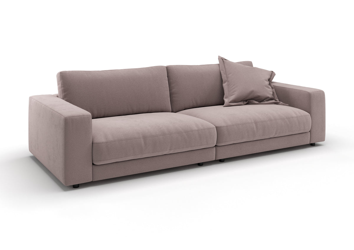 Skagen 3-Sitzer-Sofa in Feincord Altrosa mit Dekokissen