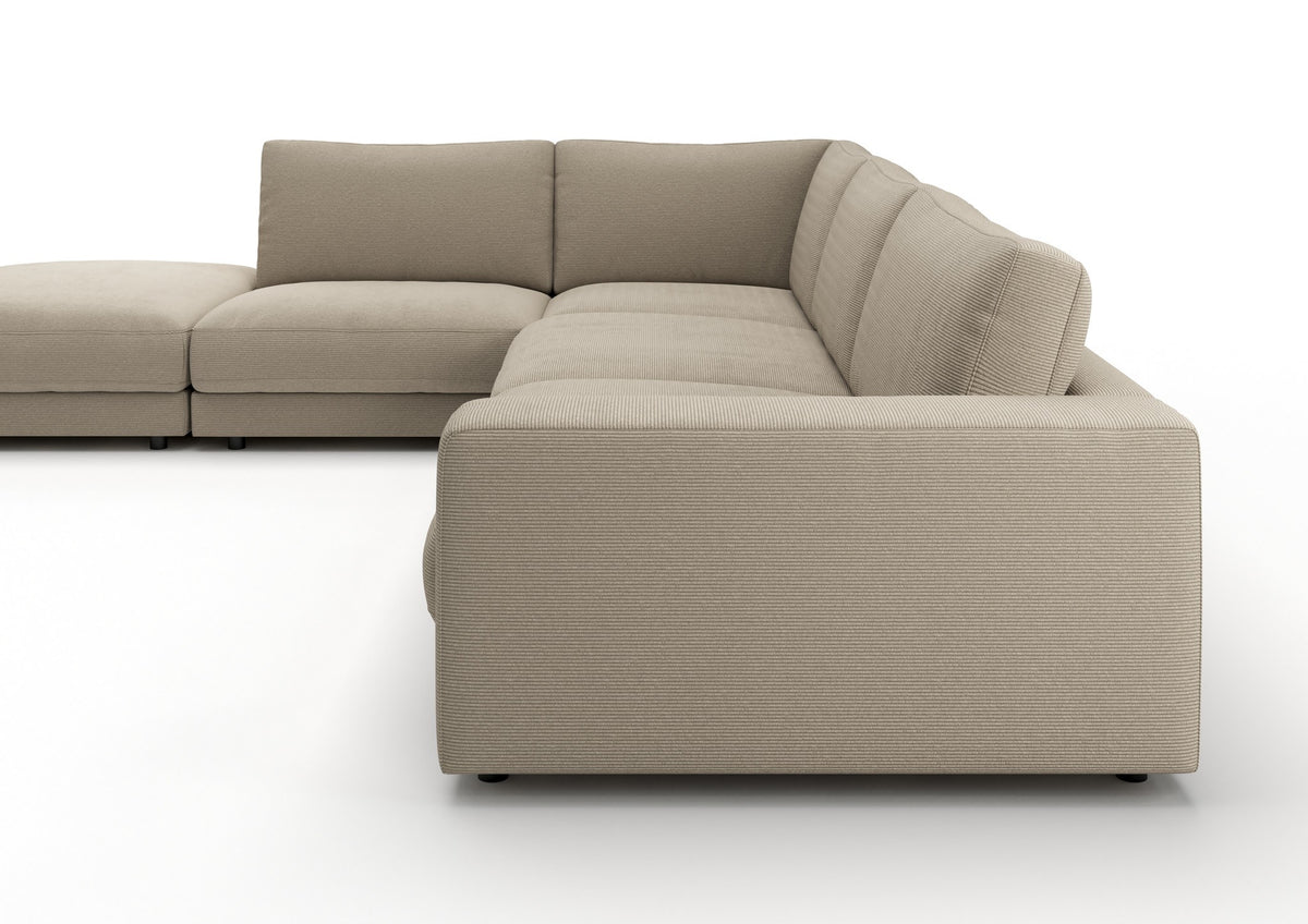 Skagen Wohnlandschaft in Feincord Sand, Ecke links – Seitenansicht