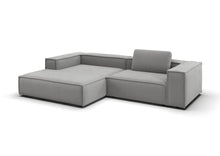 Bergen Ecksofa mit Longchair in Feincord Grau, Longchair links