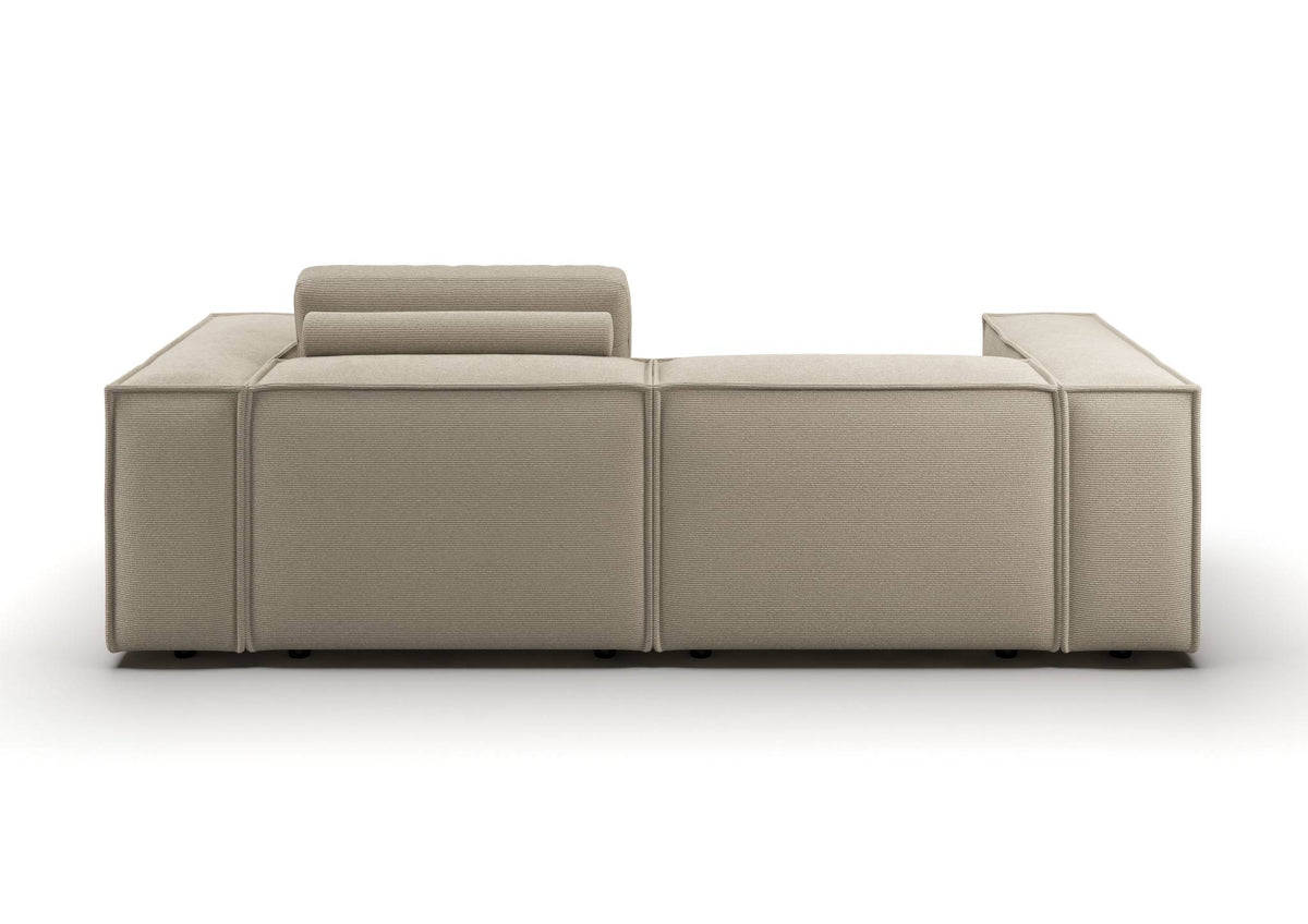 Bergen 2-Sitzer-Sofa kompakt in Feincord Sand – Rückansicht