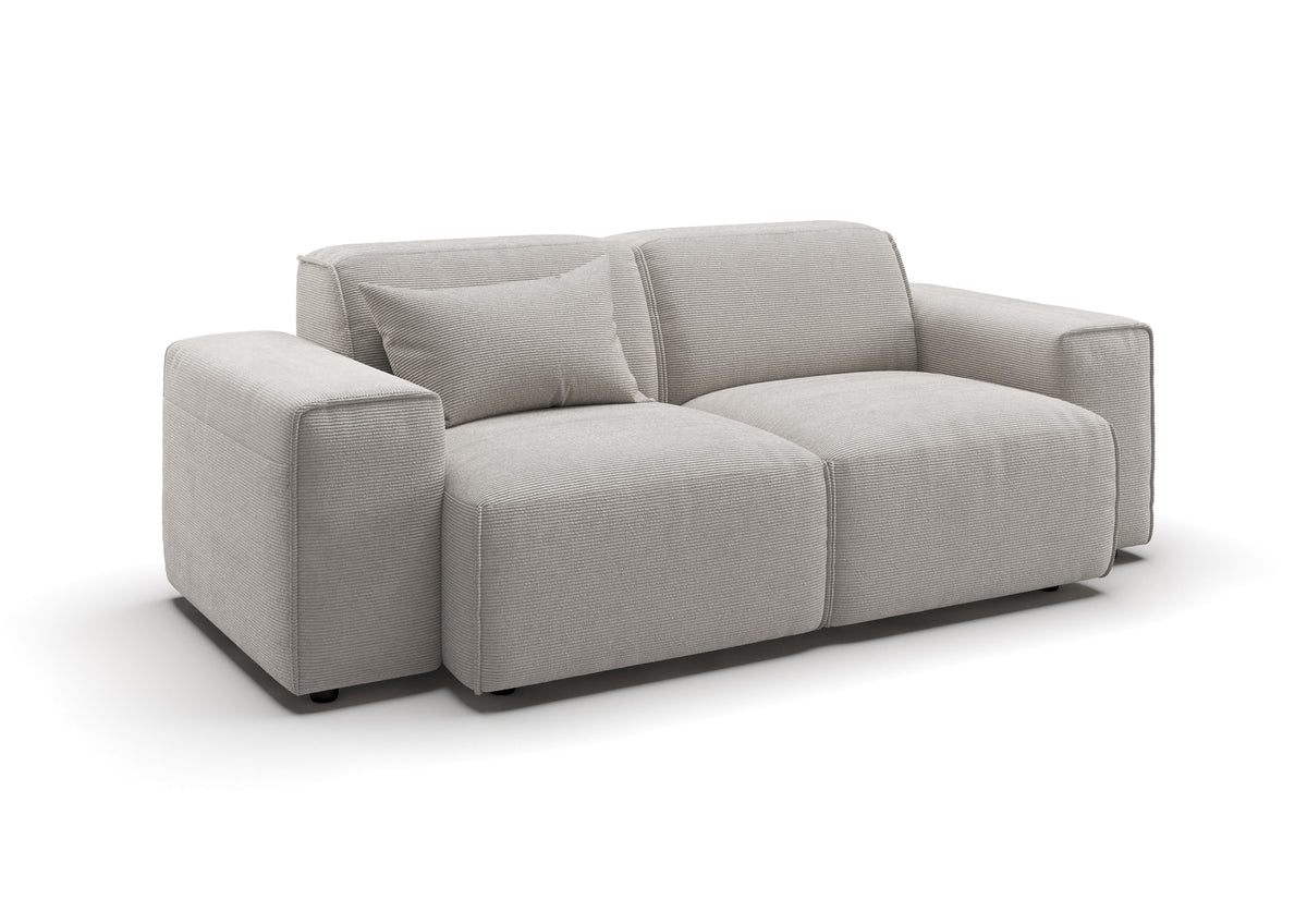 Lund 2-Sitzer-Sofa in Feincord Weiß – mit Dekokissen