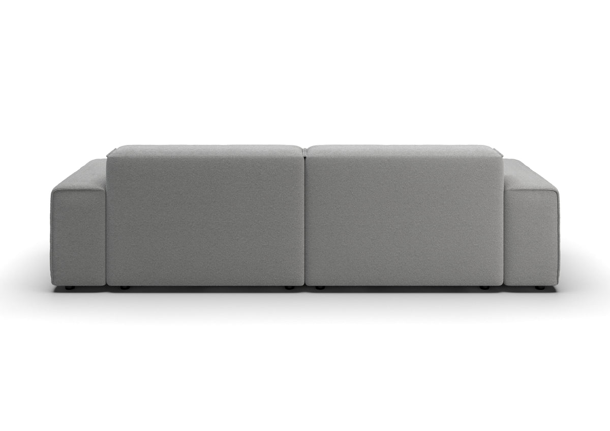 Lund 3-Sitzer-Sofa in Feincord Grau – Rückansicht