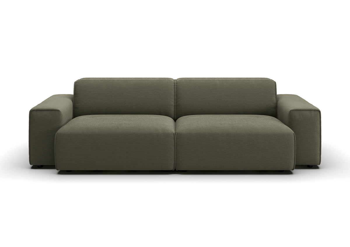 Lund 3-Sitzer-Sofa in Feincord Oliv – Ansicht von vorn